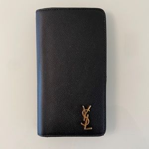 Saint Laurent Black Leather Iphone X Wallet Case